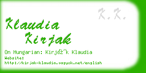 klaudia kirjak business card